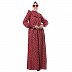 Summer full sleeves printed maxi dress- Maroon